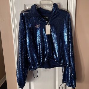 M ADIDAS Women Sequin Track Top Jacket FM7293